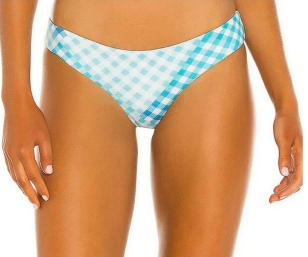 L*Space Sandy Bikini Bottom Full Size Large In Blue Plaid